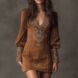 Women's Spring And Autumn Temperament Collar Waist Dress Thin Elegant Ladies Dress HZ1208