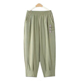 New Mother Pants Summer Thin Eight-Point Pants High Waist Straight Middle-Grade Women's Trousers Loose Leisure HZ1208