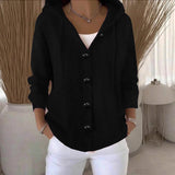 2025 Sheintemu Spring/Autumn Hooded Long-Sleeved Button Sweater Cardigan HZ1208