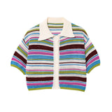New ¹³±à POLO T-Shirt Blouse Striped Crochet Shorts Set For Spring HZ1208