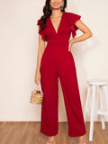 Women's Lotus Leaf Edge Design Temperament Jumpsuit HZ1208