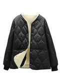 Winter Coat Cotton Women With Plus Thick Small Cotton Jackets Small Lattice Lattice Lingge Cotton Clothes Women HZ1208