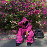 Autumn And Winter New Jacket Set Loose Street Fashion Leopard Print Retro Style Men And Women Casual HZ1208