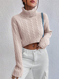 2025 Autumn And Winter New Women's High-Neck Long-Sleeved Sleeve Thighs Short Sweater HZ1208