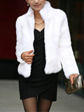 2025 Women's Winter Warm Imitation Kite Rabbit Wool Coat Plush Collar Imitation Fur Short Coat HZ1208