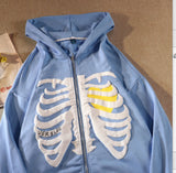 Wish Batch Hoodie Jersey Bone Dark Y2k Zipper Plus Velvet Clothes HZ1208