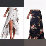 2025 Women's Summer New Chiffon Flower Half-Body Skirt Irregularly Tied With Open Fork And Hip Skirt HZ1208
