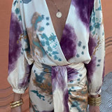 Spring 2025 Women's Dress Chic V-Neck Long Sleeve Sexy Open Long Skirt Two Sets HZ1208