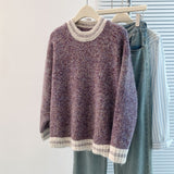 Autumn And Winter Dress New Women's Sweater Women's Korean Round Collar Bumpy Long-Sleeved Knitted Jersey Women Loose Thin Top HZ1208