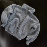 Fashion Casual Light And Thin Tight With Horn Sleeves Loose Waist Straight Trousers Knitting Set Spring And Autumn HZ1208