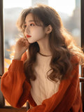 This Year's Popular Color Round-Neck Sweater Women Winter Han Wear A Small Knitted Shirt Lazy Style Good-Looking Top HZ1208