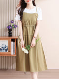 Casual Comfortable Coloring And Fake Two Dresses 2025 Summer New Casual Comfortable Stitching Design Dress HZ1208