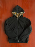 New Autumn And Winter New Hooded Jacket Two-Sided Pattern Retro Leopard Zipper Hoodie Loose Personality Top HZ1208