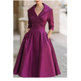 Women's Spring And Autumn Temperament Collar Waist Dress Thin Elegant Ladies Dress HZ1208