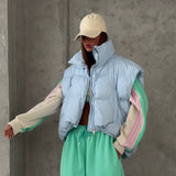 Solid Color Lunch Break Bread Cotton Clothes High-End Zipper Cardigan Warm Fashion Hot Single Vest Sleeveless Woman HZ1208