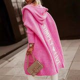 New Sweater Cardigan Long Letter Knitted Loose Knit Coat Woman In Autumn/Winter 2025 HZ1208