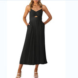 Straight Hair 2025 Spring New Women's Clothing Explosion Long Legs Thin Waist Bump Color Work Clothes Show Thin Jump Jump-Suited Jumpsuit Woman HZ1208