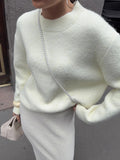 Lazy Short Gray Jacket Sweater For The Autumn And Winter 2025 Loose Long-Haired Alpaca Collar Knitted Shirt HZ1208