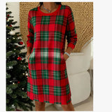 2025 Autumn And Winter New Loose French Half-Zip Knitted Dress Large-Size Solid Color Long HZ1208