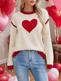 2025 Autumn And Winter Hot Sweater Women Hit The Color Love Peach Collar Knitted Jersey Valentine's Day HZ1208