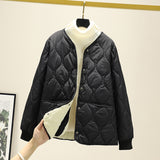 Winter Coat Cotton Women With Plus Thick Small Cotton Jackets Small Lattice Lattice Lingge Cotton Clothes Women HZ1208