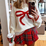 2025 Autumn And Winter New Personality Hit Color Knitted Shirt Color Stripe Loose Sweater HZ1208