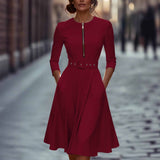 2025 Shein Round Collar Long-Sleeved Top High Waist Skirt Suit Women's Clothing HZ1208