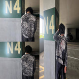 Trending Iron Ring Hollow Loose Open Shirt Zipper Hoodie Chicken Eye Design Jacket Suit HZ1208