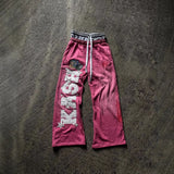 High Street Trend Pants High Street In Tide Brand Men And Women Loose Casual Straight Printing Pants 2025 HZ1208