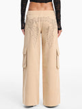 Design New Summer Loose Comfortable Angel Wing Embroidered Trousers With Casual Straights Thin HZ1208
