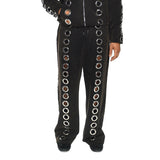 Trending Iron Ring Hollow Loose Open Shirt Zipper Hoodie Chicken Eye Design Jacket Suit HZ1208