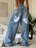 Love Worn Jeans Street Hot Girl Autumn New Low-Rise Loose Straight Pants Broad Legs Fashion HZ1208