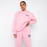 Street Hooded Trousers Set Printing Foamy Hip Hops Casual Women Plus Velvet Sweatpants HZ1208