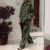 Autumn 2025 New Women's Long-Sleeved Shirt Loose Pants Two Sets HZ1208