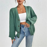 Spring And Autumn Classic Splicing Color Knitted Sweater Cardigan Women's Fashion Hooded Loose Casual Coat HZ1208