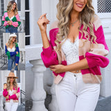 2025 Color Pocket Hooded Knitted Knitted Women's Long Cardigan Women's Coat Color Design HZ1208