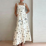 2025 Bow Strap Spring Dress Dress Dress Sexy Bare Back Sling Dress Woman HZ1208