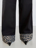 Straight Straight Trousers Feet Spliced Leopard Trousers Babes Essential Personality Leopard Print Base Black High-Waisted Thin Jeans HZ1208