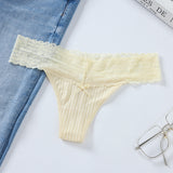 Comfortable Breathable Thread Cotton Splicing Lace T-Shirt Cotton Lace Lace Side Large Size Low-Rise T-Pants Ladies Trousers HZ1208