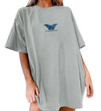 2025 Arts And Chinese Youth Cotton T Short Sleeve Korean Loose Harajuku INS Round-Neck Short Sleeve Shirt Pure Cotton T-Shirt HZ1208