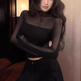 2025 Autumn Cool Sister Hanging Neck Sling Female Bright Folding Design Hot Girl Short-Term Vest Sexy Top HZ1208