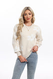 Autumn And Winter New Knitwear Blouse Loose Flowers Collar Collar Sweater Women's Clothing HZ1208