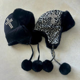 2025 Autumn And Winter Costume Crucifix Hot Hat Cute Warm Lightning Hat Y2K Subculture HZ1208