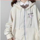 Cute Soft Sister Student Cartoon Meal Jk Coat Zipper Koloumi Cotton Hoodie Jade Cinnamon Dog Print HZ1208