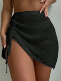 Beach Holiday Skirt Knitted Hollow Ass Draw Rope Sexy Perspective Beach Skirt HZ1208