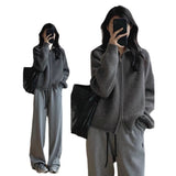 Sweater Woman Retro Hong Kong Flavor New Chic Korean Version Of The Collar Zipper Knitted Open Shirt Lazy Wind Loose Thick Coat HZ1208