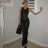 Ocean Long Beach Hoodie Sexy Tender Sleeve-Less Vest Dress HZ1208