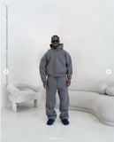 2025 Casual Simple Couple Fashion Hoodie Sweatshirt Solid Color Loose Sweater HZ1208