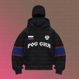 Autumn And Winter Double Hat Jacket Y2K Letter Printing Street Trendy Men's And Women's Hoodie Jacket HZ1208