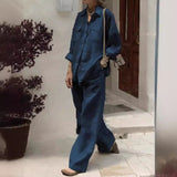 Autumn 2025 New Women's Long-Sleeved Shirt Loose Pants Two Sets HZ1208